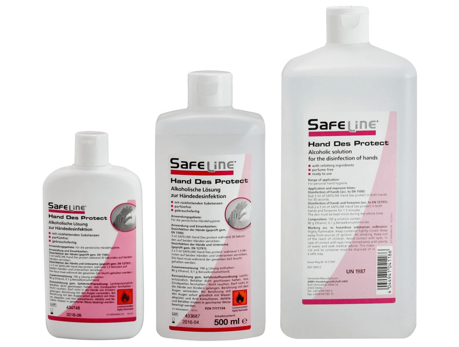 <p><strong>0,5 Liter Flasche<br /></strong>Handdesinfektionsmittel mit umfassendem Schutz, das wirksam gegen Bakterien und Viren ist und gleichzeitig die Hautpflege unterstützt.</p> <p><strong> </strong></p>