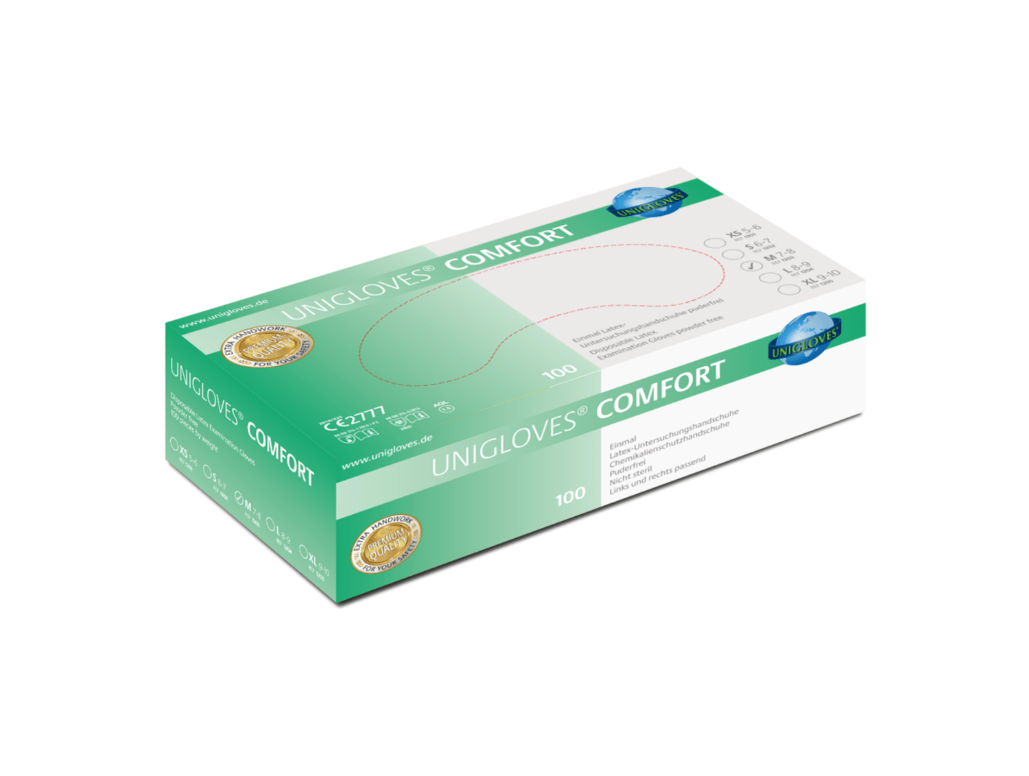 <p><strong>100 Stück pro Box, puderfrei<br /></strong>Unigloves Comfort – Latexhandschuhe mit extra Tragekomfort und sicherem Schutz für den täglichen Praxisgebrauch.</p>